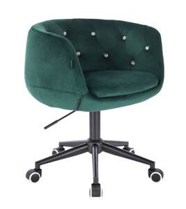 HR333CK Scaun Catifea Verde cu Bază Neagră
