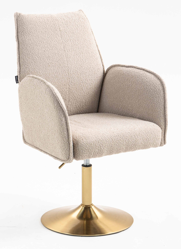 HR280N Scaun Latte Boucle cu Bază Aurie