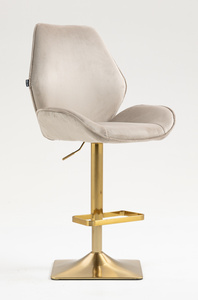 HR350KW Scaun Latte din Catifea Bază Aurie