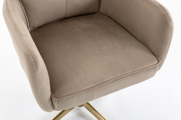 HR250CROSS Scaun Catifea Latte Bază Aurie