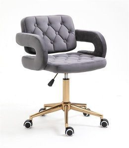 HR8403K Scaun Catifea Grafit Bază Aurie