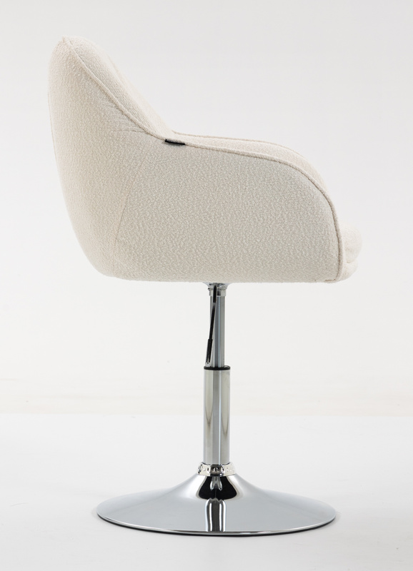 HR2055N Scaun Crem din Boucle cu Bază Cromata