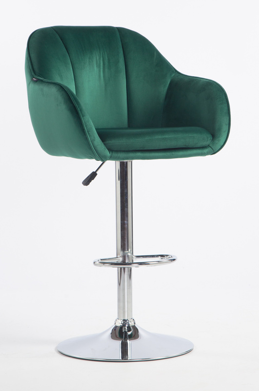 HR2055W Scaun Verde din Catifea cu Bază Cromata