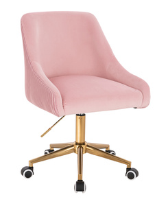 HR920K Scaun Roz Pudra din Catifea cu Bază Aurie