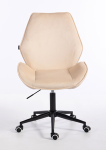 HR350K Scaun Crem din Catifea Bază Neagră