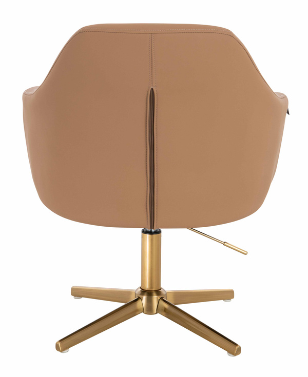 HR831CROSS Scaun Caramel Piele Ecologica Premium Soft cu Bază Aurie