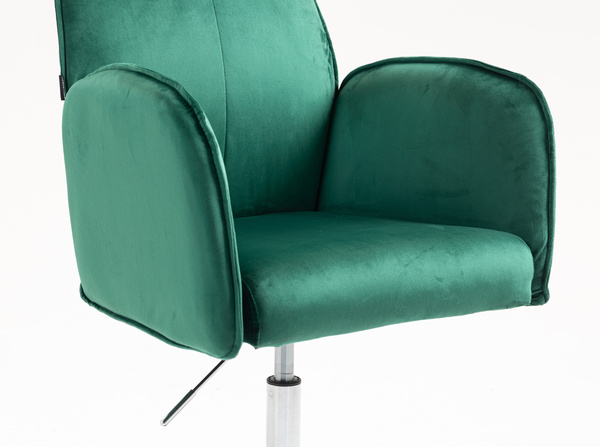 HR280N Scaun Verde din Catifea cu Bază Cromata