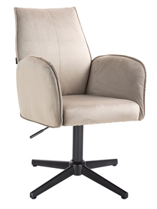 HR280CROSS Scaun Latte din Catifea cu Bază Neagră