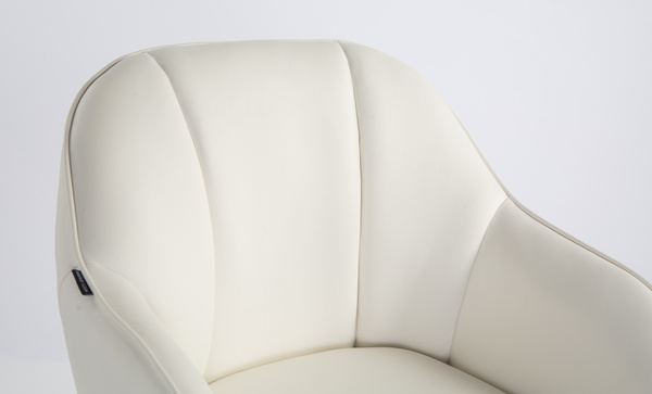 HR2055W Scaun Alb din Piele Ecologica cu Bază Cromata