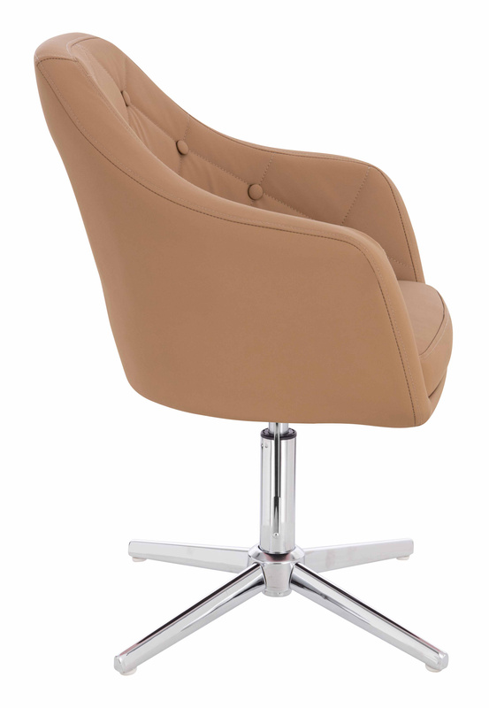 HR831CROSS Scaun Caramel Piele Ecologica Premium Soft cu Bază Cromata