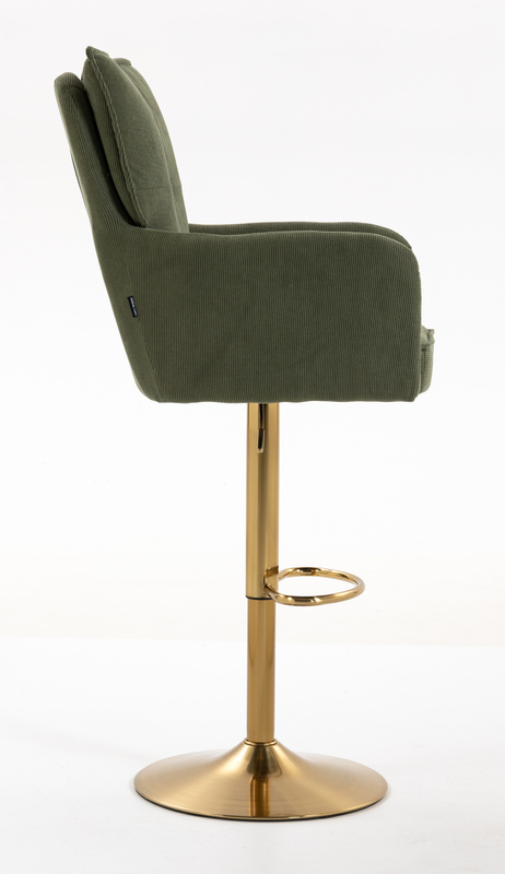 HR250W Scaun Zsályazöld Prémium Kordbársony Bază Aurie