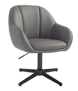 HR2055CROSS Scaun Gri din Piele Ecologica cu Bază Neagră