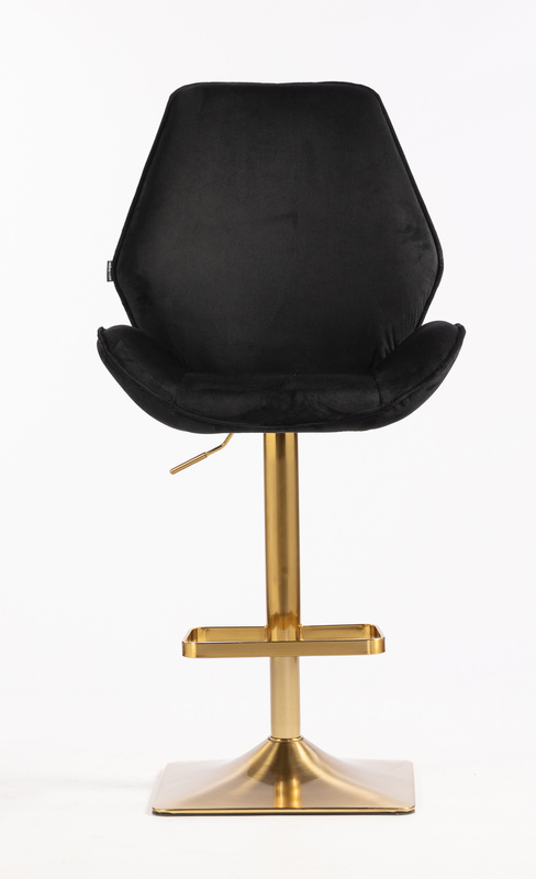 HR350KW Scaun Neagră din Catifea Bază Aurie