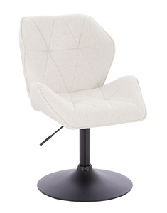 HR212N Scaun Crem Boucle cu Bază Neagră