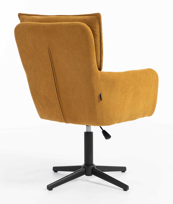 HR250CROSS Scaun Catifea Reiată Premium Ruloare Curry Galben Bază Neagră