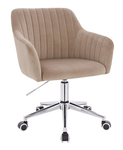 HR190K Scaun Latte din Catifea cu Bază Cromata