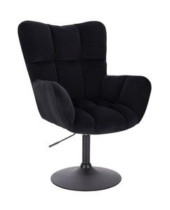 HR650N Neagră Pudră Catifea Scaun Bază Neagră