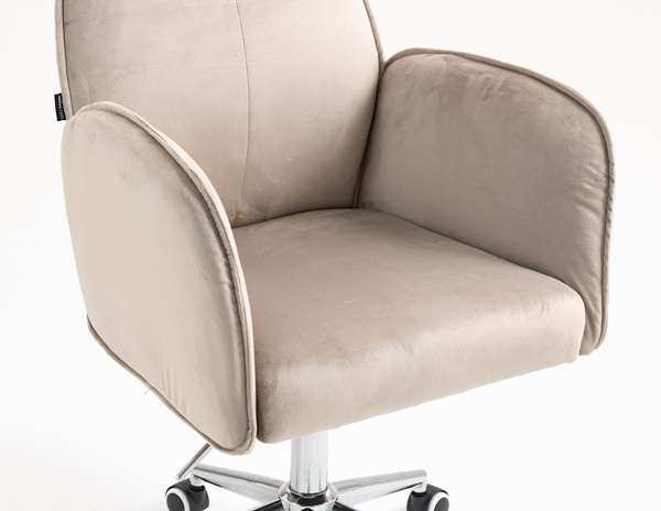 HR280K Scaun Latte din Catifea cu Bază Cromata