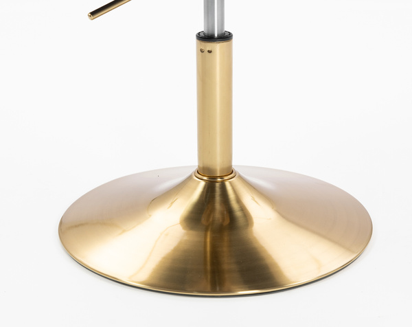 HR2055N Scaun Crem din Piele Ecologica cu Bază Aurie