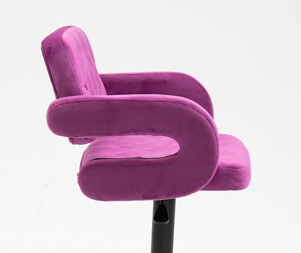 HR8403KW Scaun Catifea Fucsia cu Bază Neagră