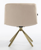 HR150 BAZĂ STEA Scaun Crem din Catifea cu Bază Aurie