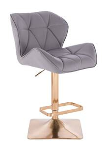 HC111KW Scaun Gray Piele Ecologica cu Bază Aurie