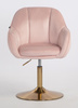 HR2055N Scaun Roz Pudra din Catifea cu Bază Aurie
