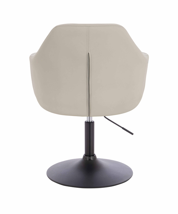 HR831N Scaun Ecru Piele Ecologica Premium Soft cu Bază Neagră