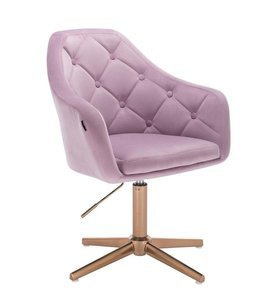 HR831CROSS Scaun Catifea Mov cu Bază Aurie