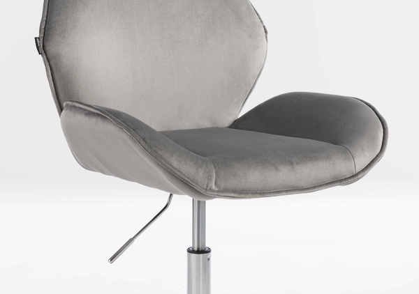 HR350N Scaun Gray din Catifea Bază Cromata