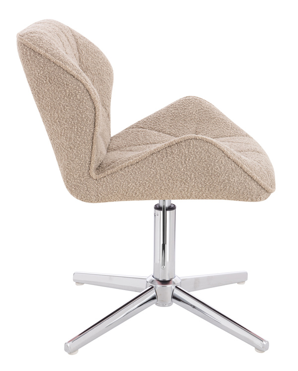 HR111CROSS Scaun Latte Boucle cu Bază Cromata