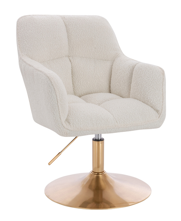 HR550N Scaun Crem Boucle cu Bază Aurie