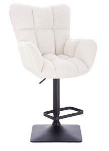 HR650KW Crem Boucle Scaun Bază Neagră