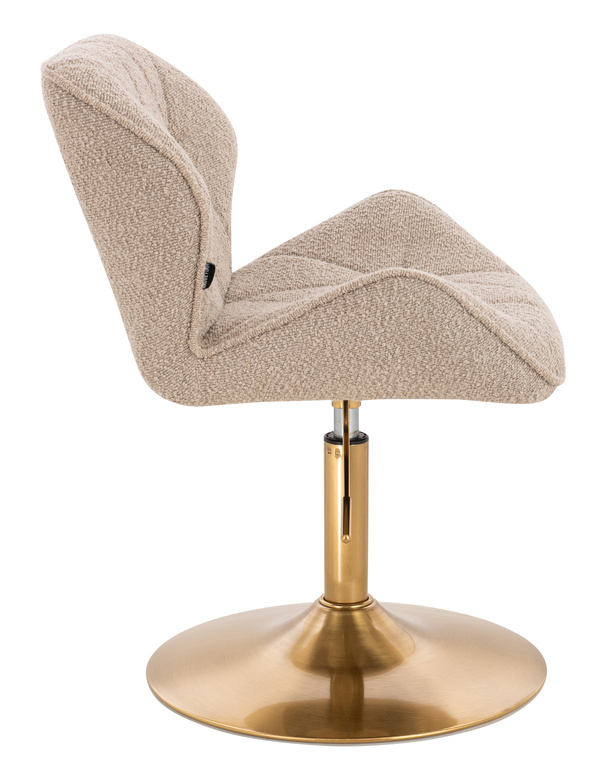 HR111N Scaun Latte Boucle cu Bază Aurie