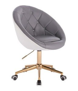 HC8516CK Scaun Alb-Gri cu Bază Aurie