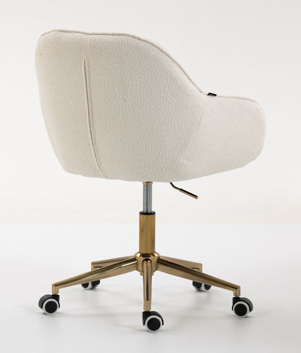HR2055K Scaun Crem din Boucle cu Bază Aurie