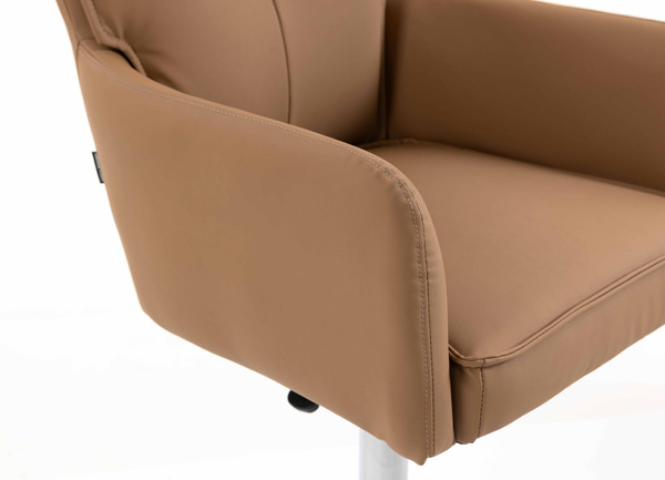 HR250W Scaun Piele Ecologică Premium Soft Culoare Caramel Bază Cromata