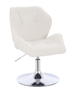 HR212N Scaun Crem Boucle cu Bază Cromata