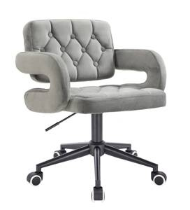 HR8403K Scaun Catifea Gray cu Bază Neagră
