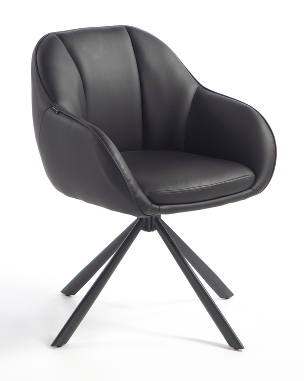HR2055 BAZĂ STEA Scaun Neagră din Piele Ecologica cu Bază Neagră