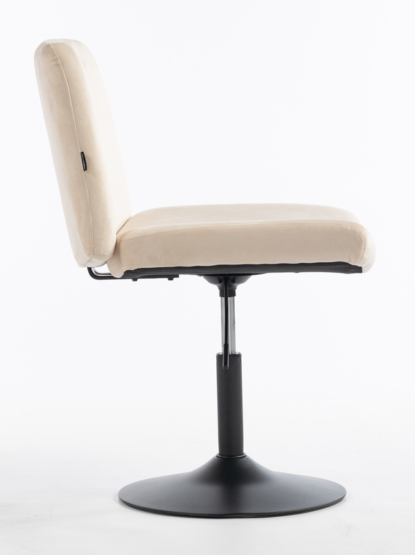 HR150N Scaun Crem din Catifea cu Bază Neagră