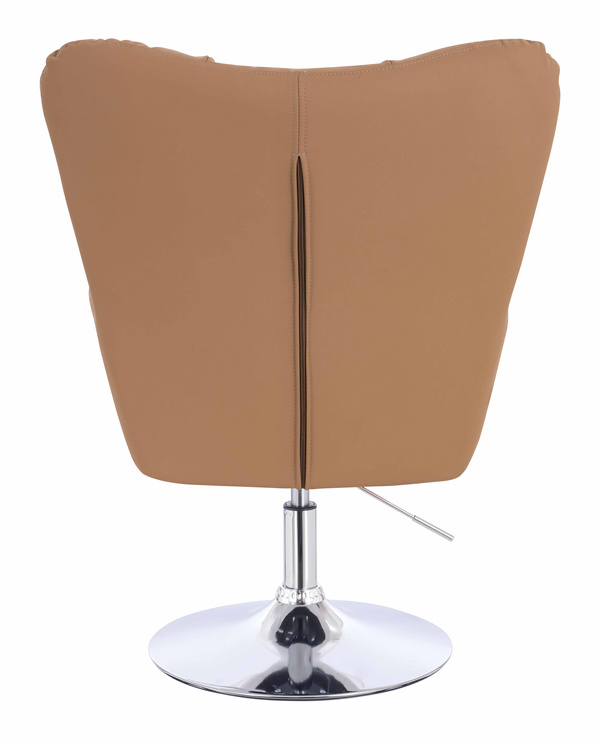 HR650N Scaun Caramel Piele Ecologica Premium Soft cu Bază Cromata