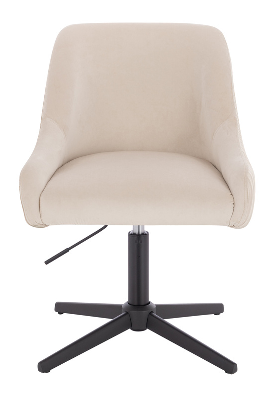 HR920CROSS Scaun Crem din Catifea cu Bază Neagră