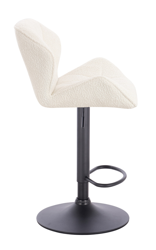 HR111W Scaun Crem Boucle cu Bază Neagră