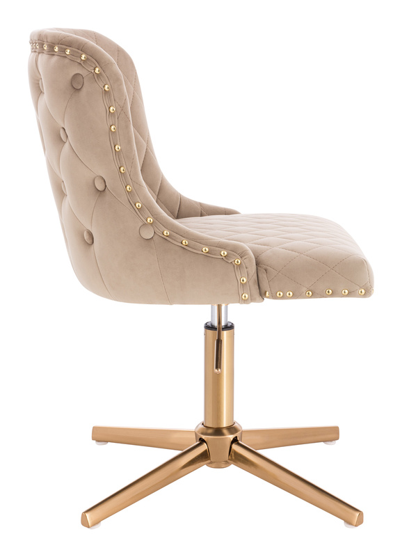 HR940CROSS Scaun Latte din Catifea cu Bază Aurie