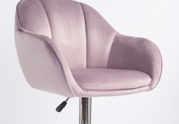 HR2055W Scaun Mov din Catifea cu Bază Cromata