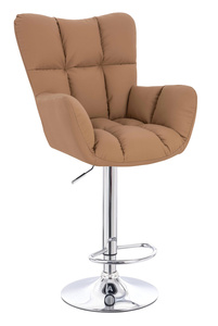 HR650W Scaun Caramel Piele Ecologica Premium Soft cu Bază Cromata