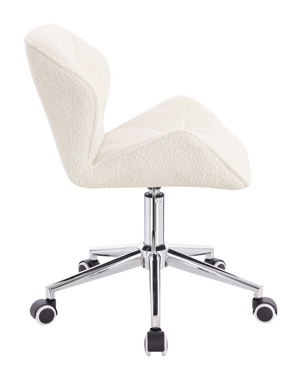 HR111K Scaun Crem Boucle cu Bază Cromata