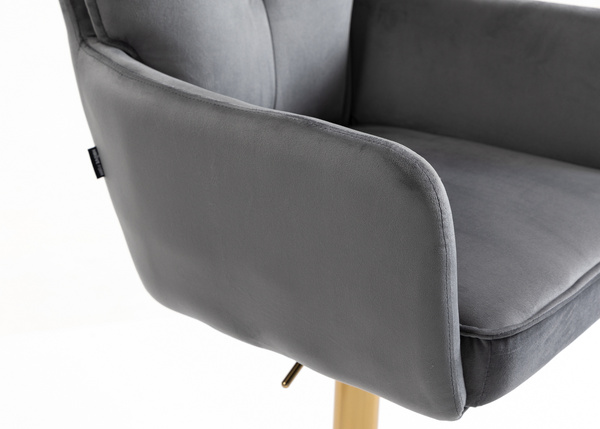 HR250W Scaun Catifea Grafit Bază Aurie