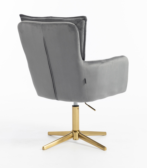 HR250CROSS Scaun Catifea Grafit Bază Aurie